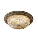 Lampe de plafond rétro LED en verre cuivre pour salon chambre